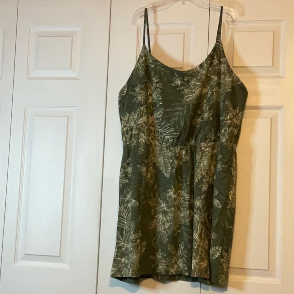 Old Navy Green White Summer Cotton Dress XXL